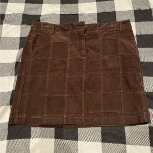 Loft corduroy checkered brown skirt